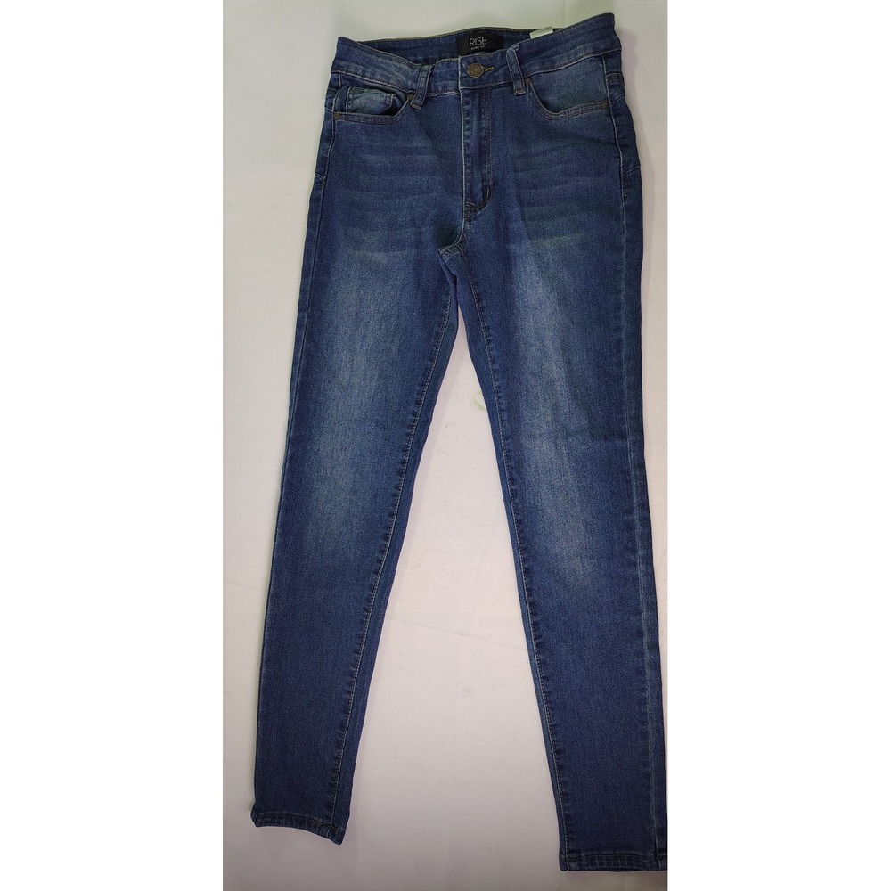 Rise Supply Co Womens‎ Skinny Jeans Size 7 Dark Vintage Khaki Tint Tinted Denim